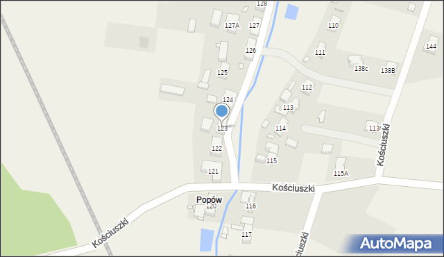 Kostrzyca, Kościuszki Tadeusza, gen., 123, mapa Kostrzyca