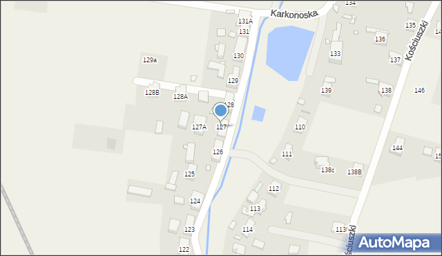 Kostrzyca, Kościuszki Tadeusza, gen., 127, mapa Kostrzyca