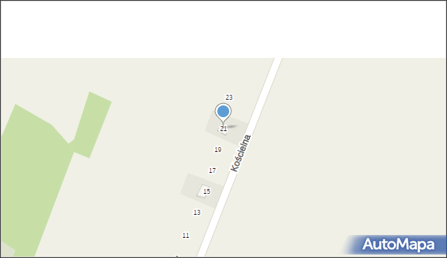 Kostrzyn, Kościelna, 21, mapa Kostrzyn