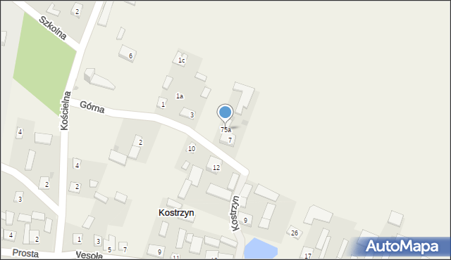 Kostrzyn, Kostrzyn, 75a, mapa Kostrzyn