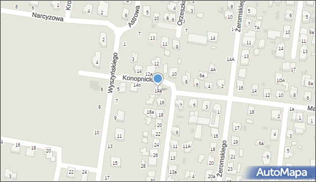 Kostrzyn, Konopnickiej Marii, 14a, mapa Kostrzyn