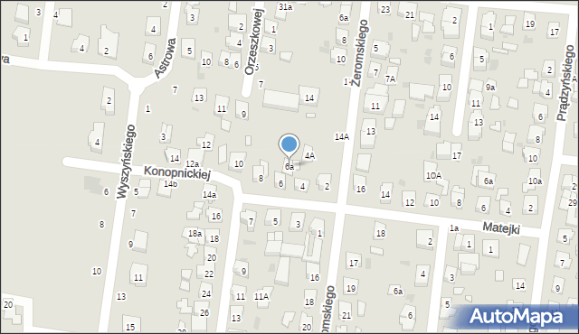 Kostrzyn, Konopnickiej Marii, 6a, mapa Kostrzyn