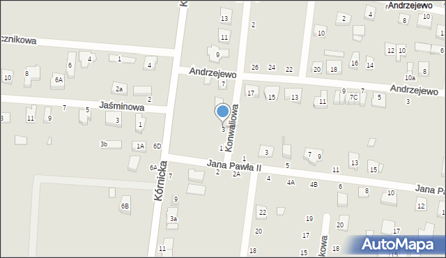 Kostrzyn, Konwaliowa, 3, mapa Kostrzyn