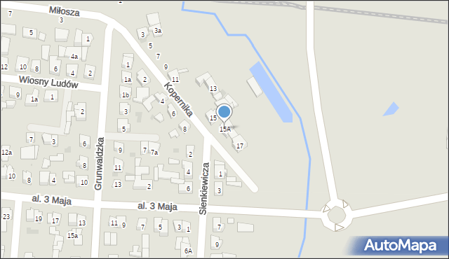 Kostrzyn, Kopernika Mikołaja, 15A, mapa Kostrzyn