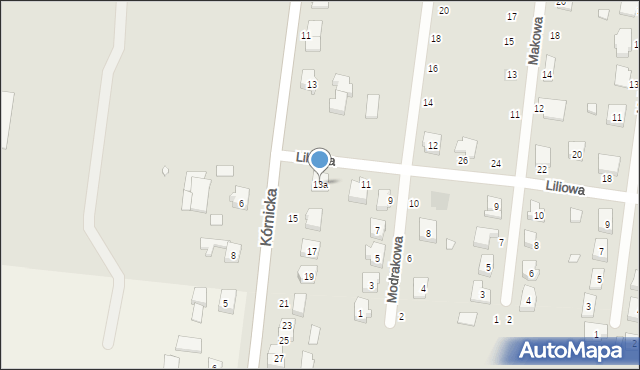 Kostrzyn, Kórnicka, 13a, mapa Kostrzyn