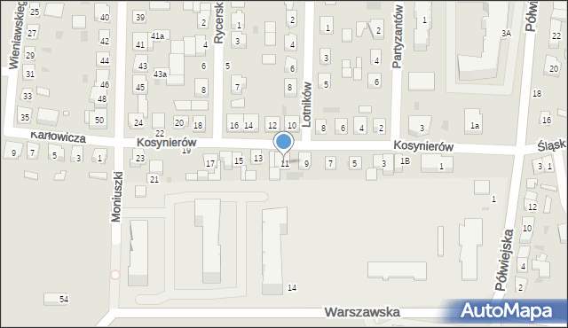 Kostrzyn, Kosynierów, 11, mapa Kostrzyn