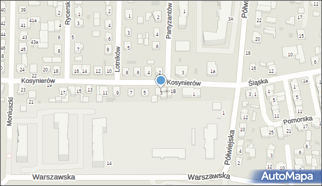 Kostrzyn, Kosynierów, 3, mapa Kostrzyn