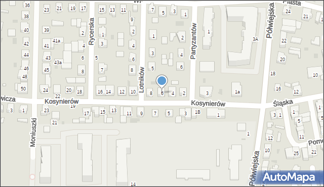 Kostrzyn, Kosynierów, 6, mapa Kostrzyn