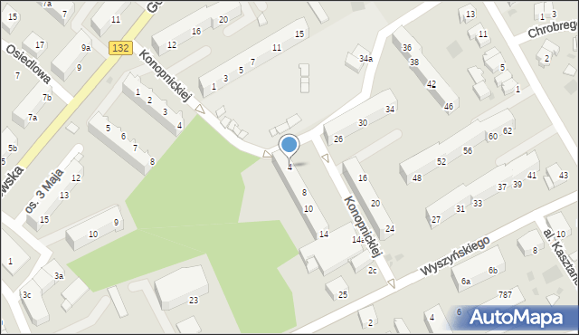 Kostrzyn nad Odrą, Konopnickiej Marii, 4, mapa Kostrzyn nad Odrą