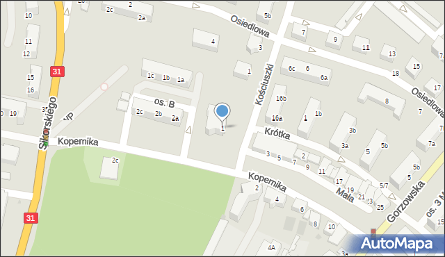 Kostrzyn nad Odrą, Kopernika Mikołaja, 1, mapa Kostrzyn nad Odrą