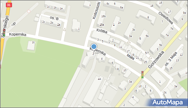 Kostrzyn nad Odrą, Kopernika Mikołaja, 2b, mapa Kostrzyn nad Odrą