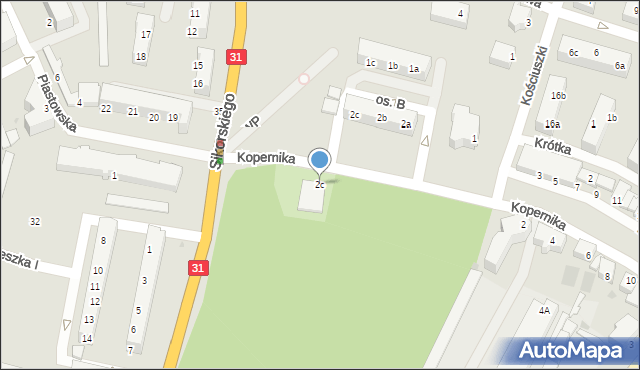 Kostrzyn nad Odrą, Kopernika Mikołaja, 2c, mapa Kostrzyn nad Odrą
