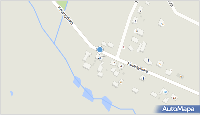 Kostrzyn nad Odrą, Kostrzyńska, 2a, mapa Kostrzyn nad Odrą