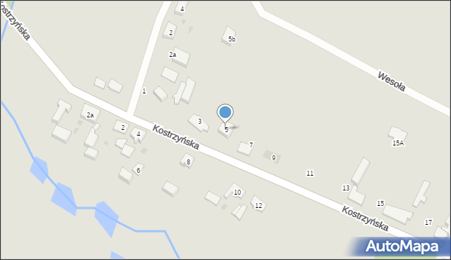 Kostrzyn nad Odrą, Kostrzyńska, 5, mapa Kostrzyn nad Odrą