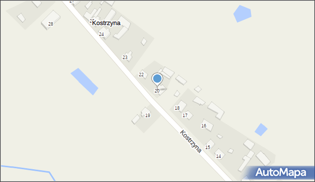Kostrzyna, Kostrzyna, 20, mapa Kostrzyna