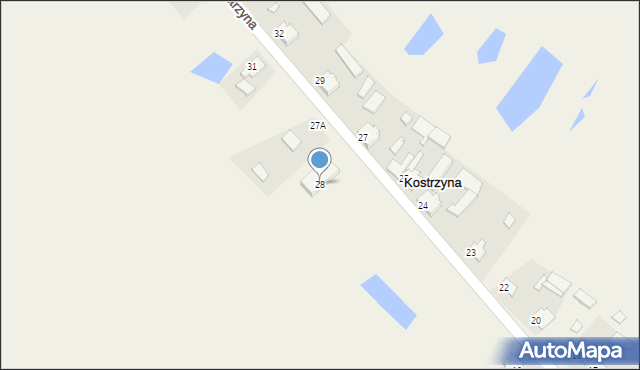 Kostrzyna, Kostrzyna, 28, mapa Kostrzyna