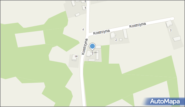 Kostrzyna, Kostrzyna, 1, mapa Kostrzyna