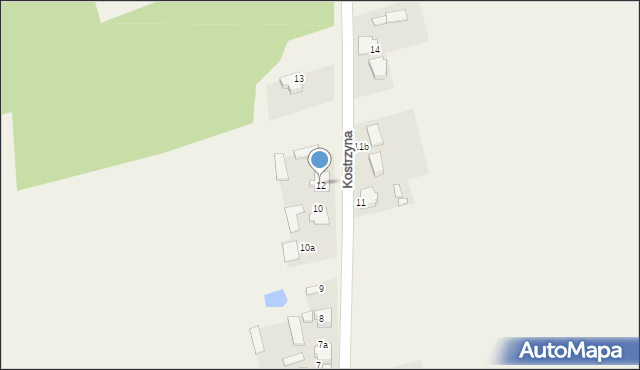 Kostrzyna, Kostrzyna, 12, mapa Kostrzyna