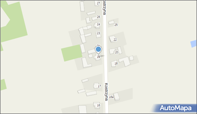 Kostrzyna, Kostrzyna, 19, mapa Kostrzyna