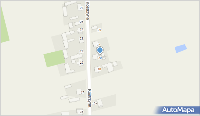 Kostrzyna, Kostrzyna, 20, mapa Kostrzyna