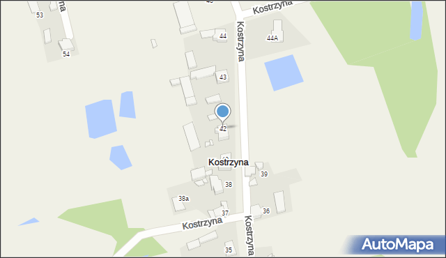 Kostrzyna, Kostrzyna, 42, mapa Kostrzyna