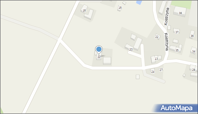 Kostrzyna, Kostrzyna, 12, mapa Kostrzyna