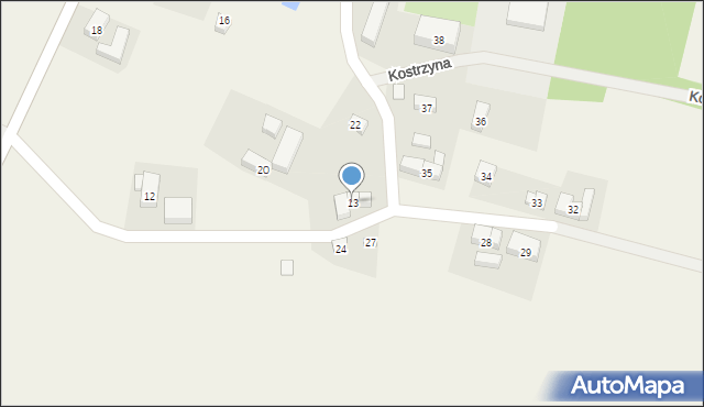 Kostrzyna, Kostrzyna, 13, mapa Kostrzyna