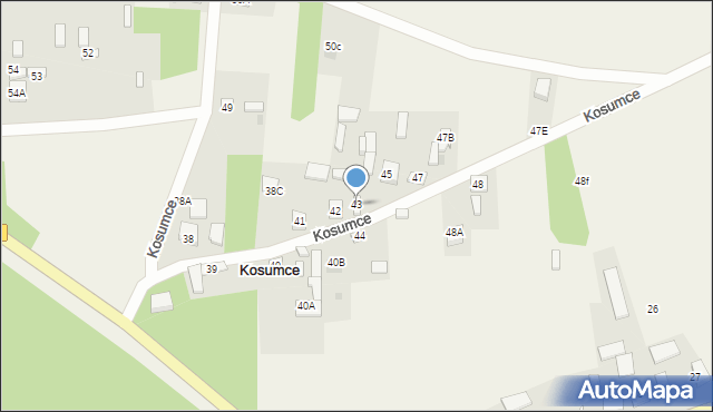 Kosumce, Kosumce, 43, mapa Kosumce