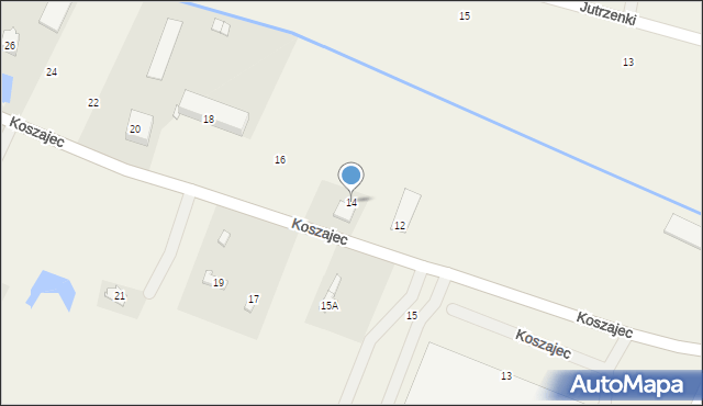 Koszajec, Koszajec, 14, mapa Koszajec