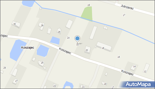 Koszajec, Koszajec, 22, mapa Koszajec