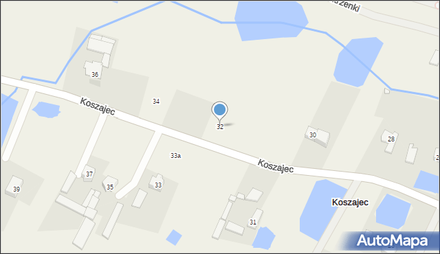 Koszajec, Koszajec, 32, mapa Koszajec