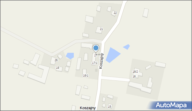 Koszajny, Koszajny, 17, mapa Koszajny