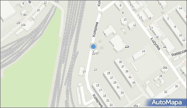 Koszalin, Kolejowa, 11, mapa Koszalina