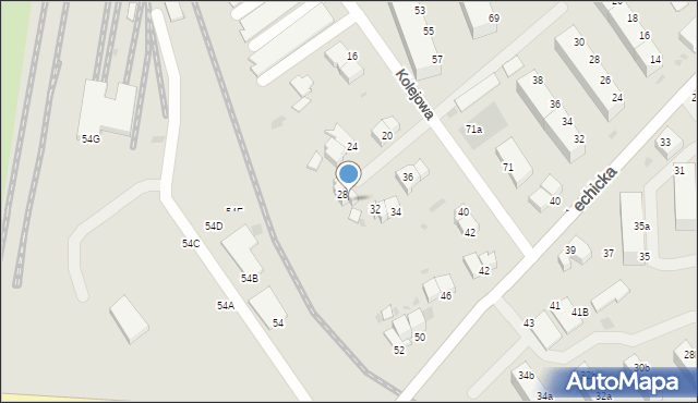 Koszalin, Kolejowa, 30, mapa Koszalina