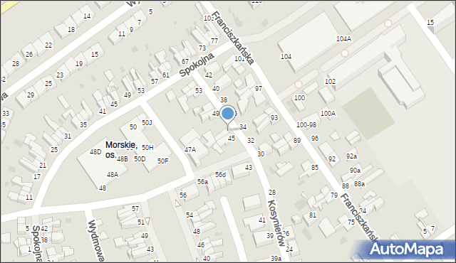 Koszalin, Kosynierów, 47, mapa Koszalina