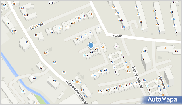 Koszalin, Kościuszkowców, 12a, mapa Koszalina