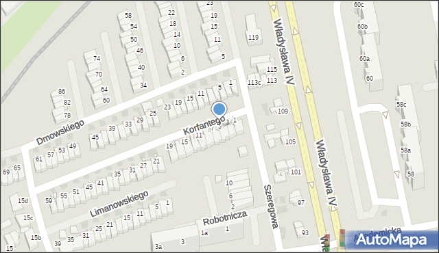 Koszalin, Korfantego Wojciecha, 5, mapa Koszalina