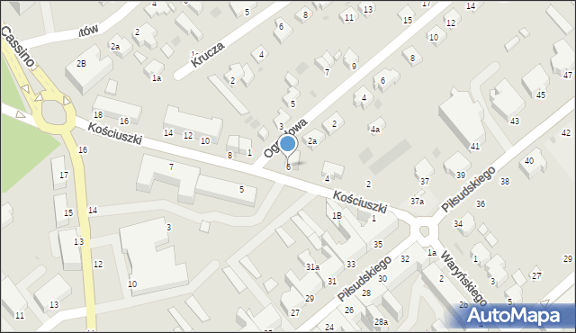 Koszalin, Kościuszki Tadeusza, gen., 6, mapa Koszalina