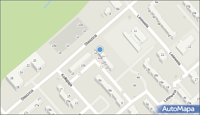 Koszalin, Kołłątaja Hugo, 12a, mapa Koszalina