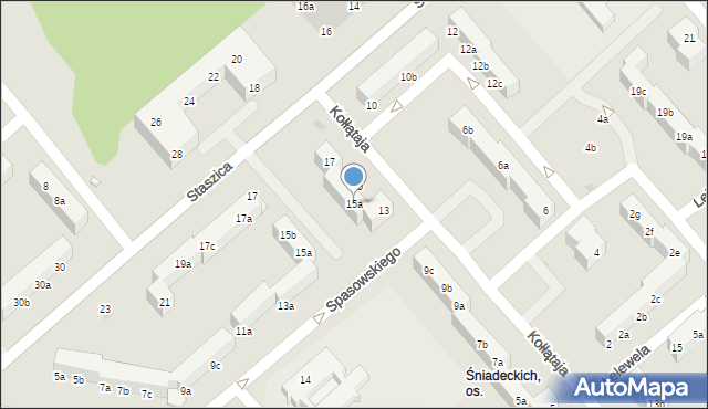 Koszalin, Kołłątaja Hugo, 15a, mapa Koszalina