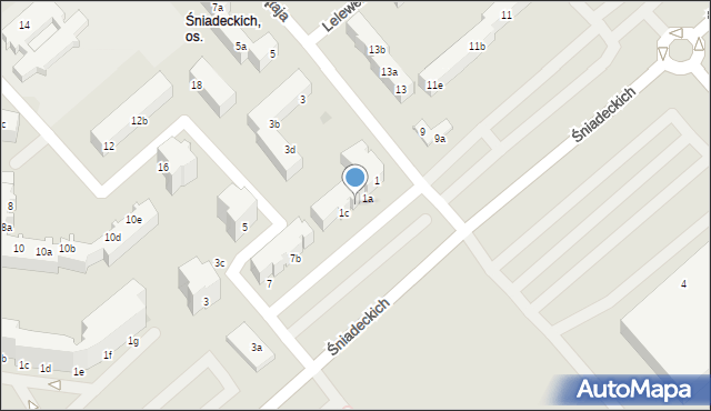 Koszalin, Kołłątaja Hugo, 1b, mapa Koszalina