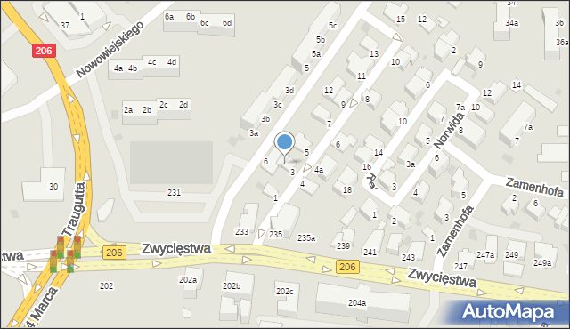 Koszalin, Kochanowskiego Jana, 3A, mapa Koszalina