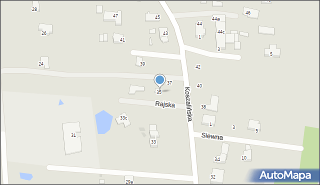 Koszalin, Koszalińska, 35a, mapa Koszalina