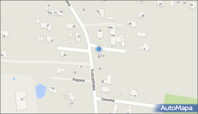 Koszalin, Koszalińska, 42, mapa Koszalina