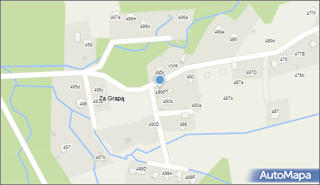 Koszarawa, Koszarawa, 490c, mapa Koszarawa