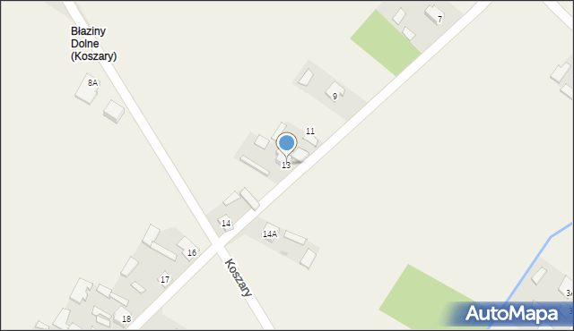 Koszary, Koszary, 13, mapa Koszary