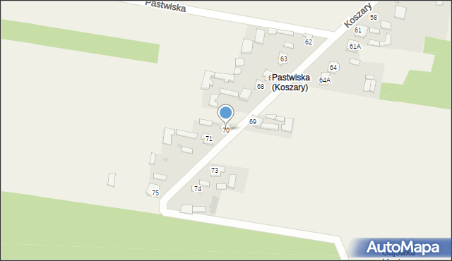 Koszary, Koszary, 70, mapa Koszary