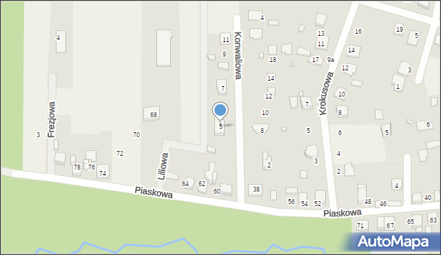 Koszęcin, Konwaliowa, 5, mapa Koszęcin