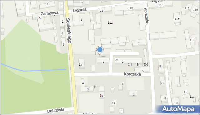 Koszęcin, Korczaka Janusza, 1/i, mapa Koszęcin