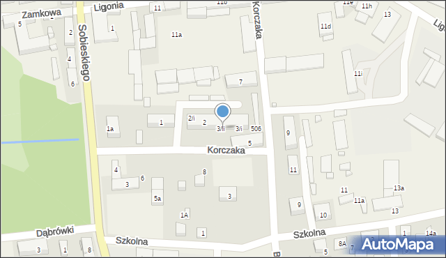 Koszęcin, Korczaka Janusza, 3/ii, mapa Koszęcin